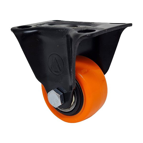 RODÍZIO RODA FIXO PVC LARANJA REFORÇADO MOVEIS 1.5/8" 40MM