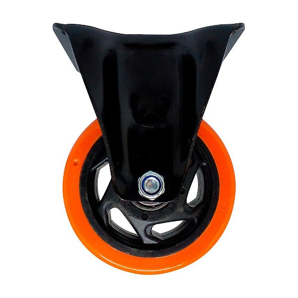 RODÍZIO RODA FIXO PVC LARANJA REFORÇADO MÓVEIS 5" 125MM