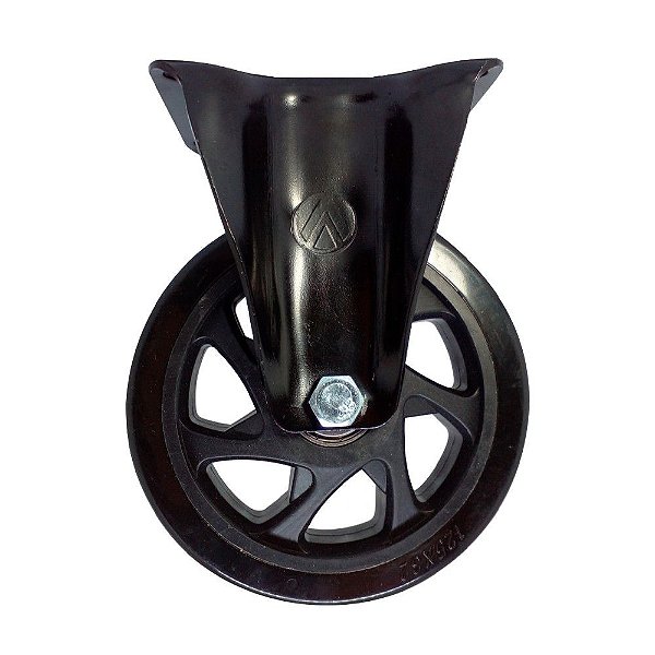RODÍZIO RODA FIXO PVC PRETO REFORÇADO MÓVEIS 4" 100MM