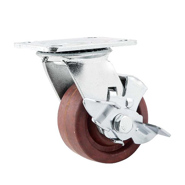RODÍZIO RODA GIRATÓRIO FREIO CELERON MARROM 5" 127MM 300KG