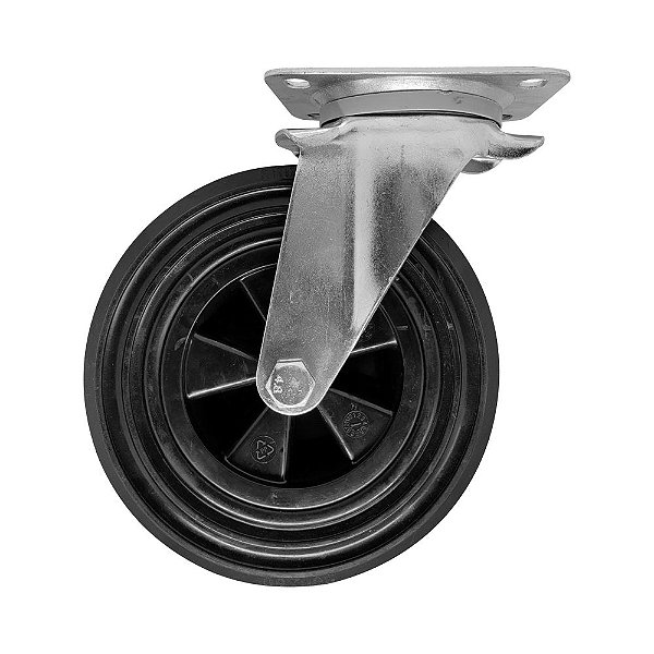 RODÍZIO RODA GIRATÓRIO NYLON AÇO ZINCADO 1" 25MM 10KG