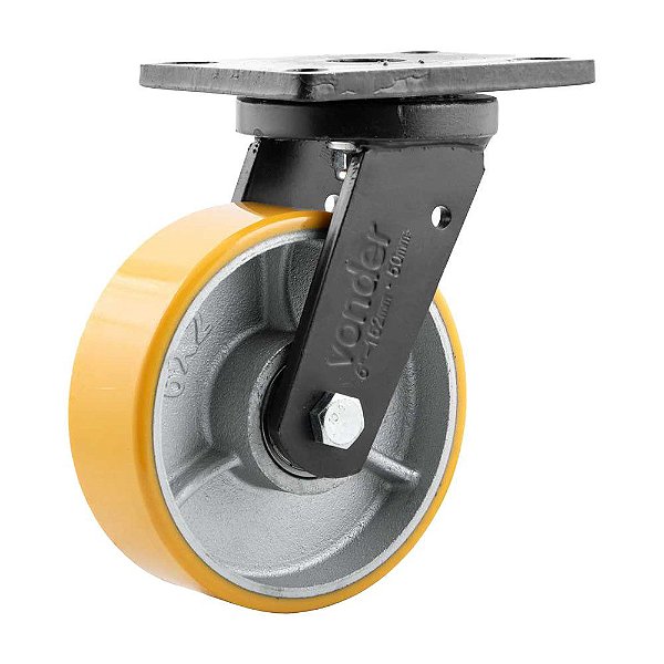 RODÍZIO RODA GIRATÓRIO POLIURETANO FERRO 6" 152MM 700KG