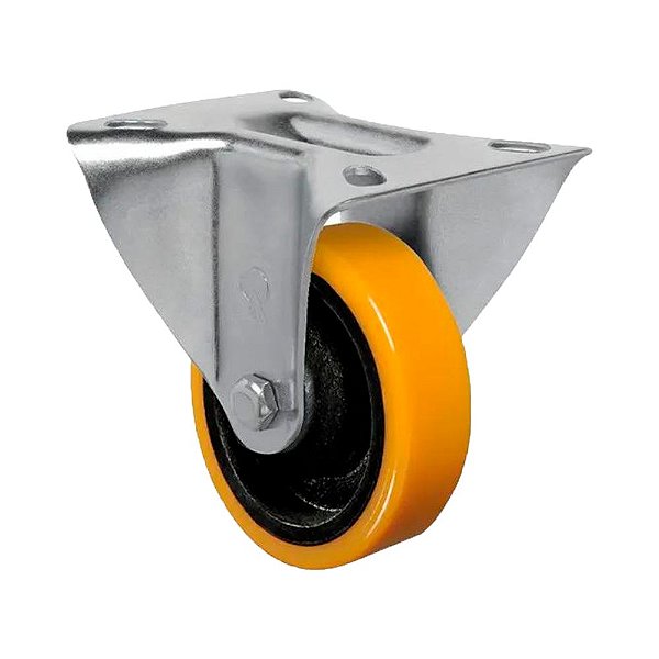 Roda Rodízio Fixo 6" Schioppa PU Moldado Ferro FL614PN 300kg