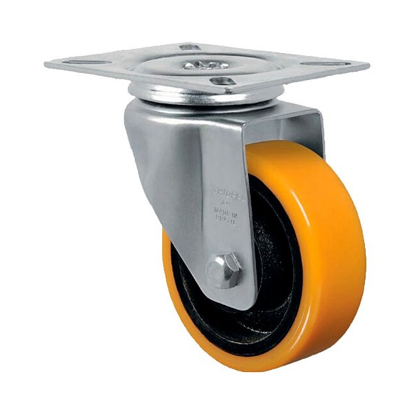 RODÍZIO RODA GIRATÓRIO 4" PU MOLDADO FERRO GL 414 PN 300KG