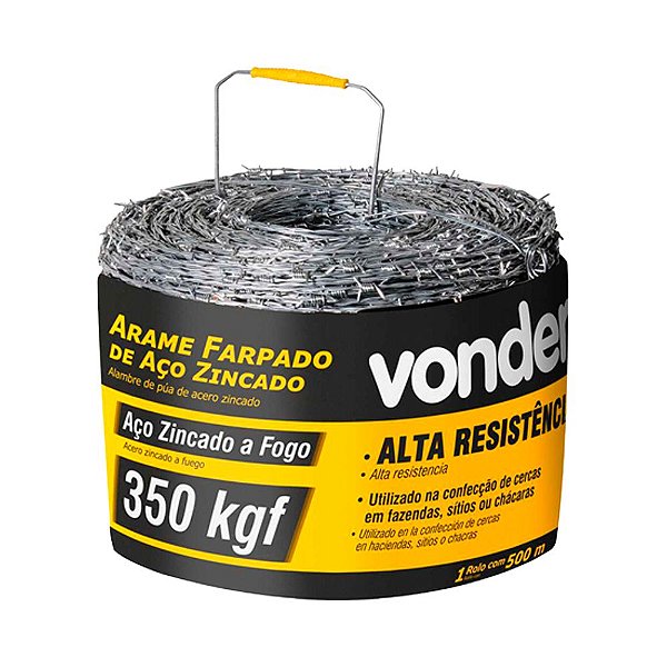 ARAME FARPADO ZINCADO VONDER ROLO 250 METROS 350KGF