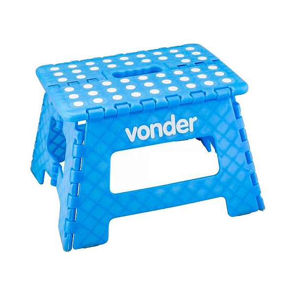 BANQUETA PLÁSTICA DOBRÁVEL AZUL VONDER 150KG ALTURA 220MM