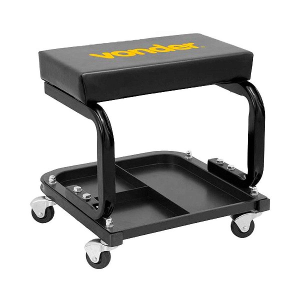 BANQUETA C/ RODINHAS E BANDEJA P/MECÂNICO ASSENTO FIXO 100KG