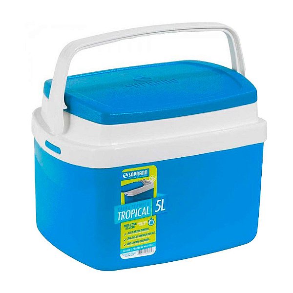 CAIXA TÉRMICA TROPICAL SOPRANO 05 LITROS AZUL