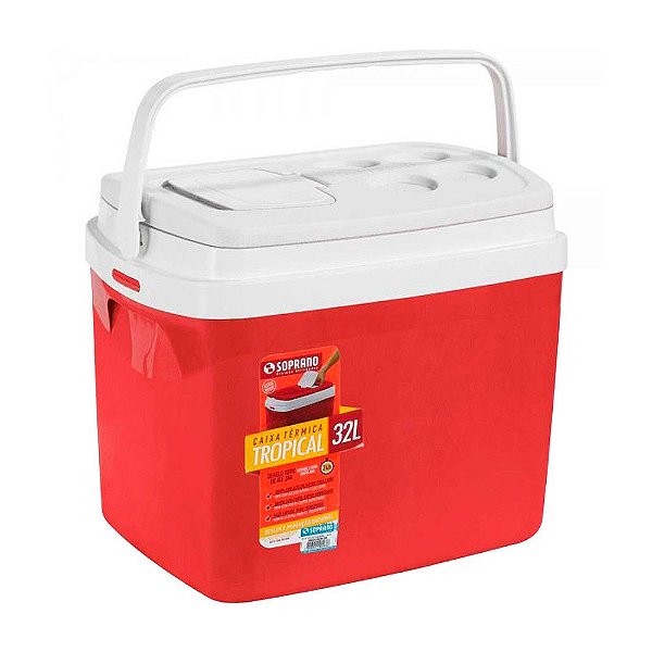 CAIXA TÉRMICA TROPICAL SOPRANO 32 LITROS VERMELHA