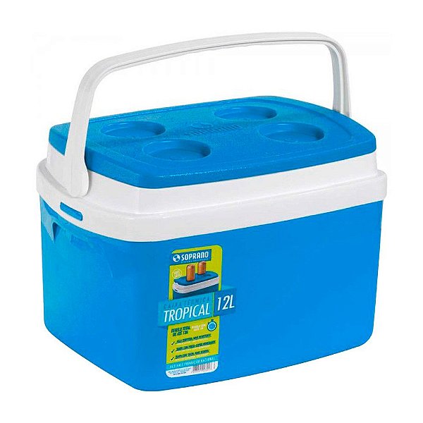 CAIXA TÉRMICA TROPICAL SOPRANO 12 LITROS AZUL