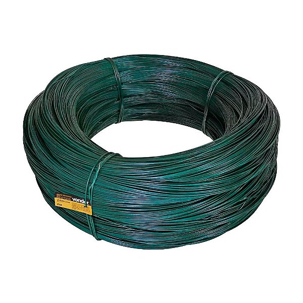 ARAME GALVANIZADO REVESTIDO PVC VERDE VONDER BWG20 ROLO 50KG