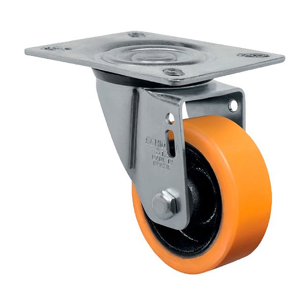 RODÍZIO RODA GIRATÓRIO 3" PU MOLDADO FERRO GL 312 PN 170KG