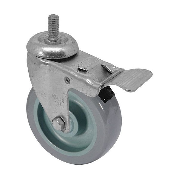RODÍZIO RODA GIRATÓRIO ROSCA FREIO PVC BP 5 PO 130MM