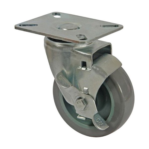 RODÍZIO RODA GIRATÓRIO FREIO PVC BP 3 POLEGADA 75MM GL312BPF