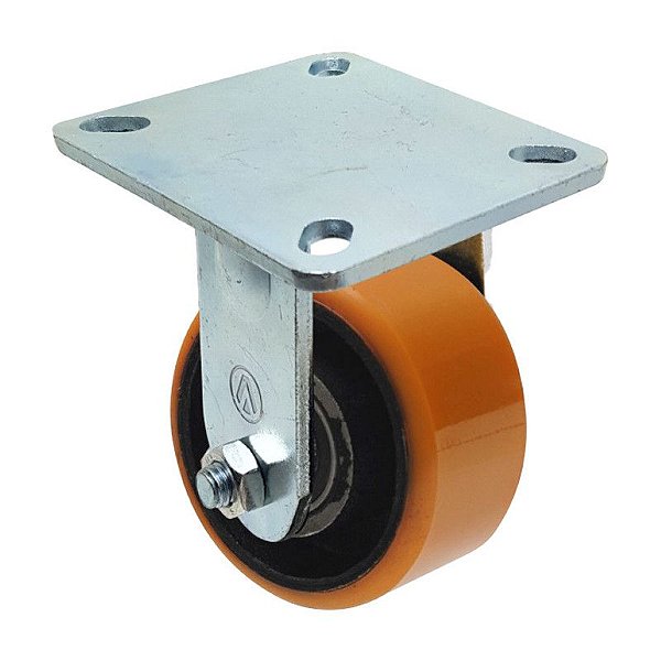 RODA RODÍZIO POLIURETANO MOLDADO FERRO PU 5 POL FIXO 400KG