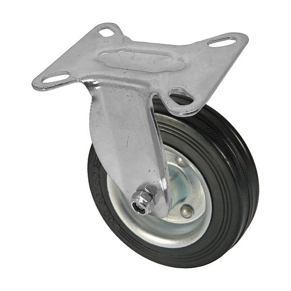 RODA RODÍZIO BORRACHA MACIÇA 3 POLEGADAS 75MM FIXO 40KG