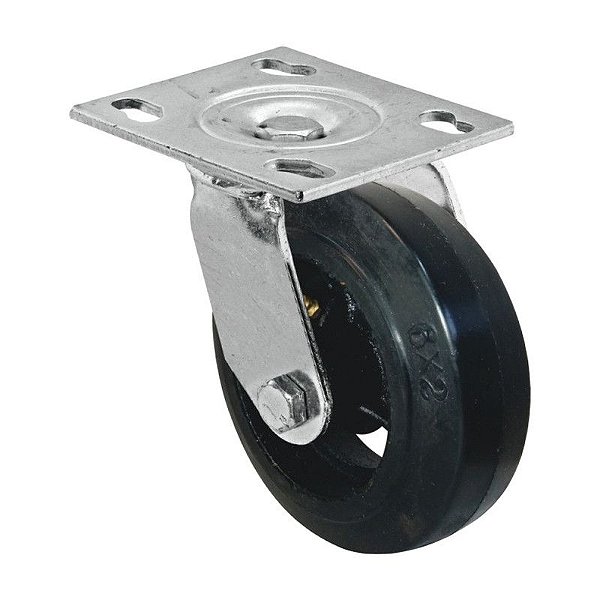 RODA RODÍZIO BORRACHA MOLDADA 5 POL 130MM GIRATÓRIO 180KG