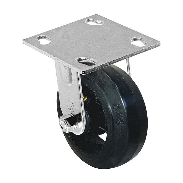 RODA RODÍZIO BORRACHA MOLDADA 4 POLEGADAS 100MM FIXO 150KG