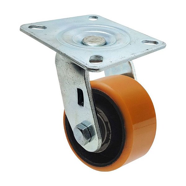 RODA RODÍZIO POLIURETANO MOLDADO FERRO 6 POL GIRATÓRIO 400KG