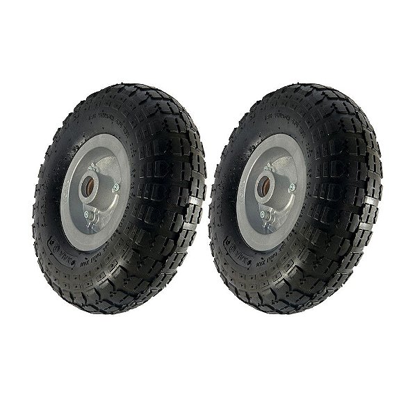 KIT 2 UN RODA PNEUM. AJAX CARGO 3.50-4 - 4L ARO ALUM. 7/8"