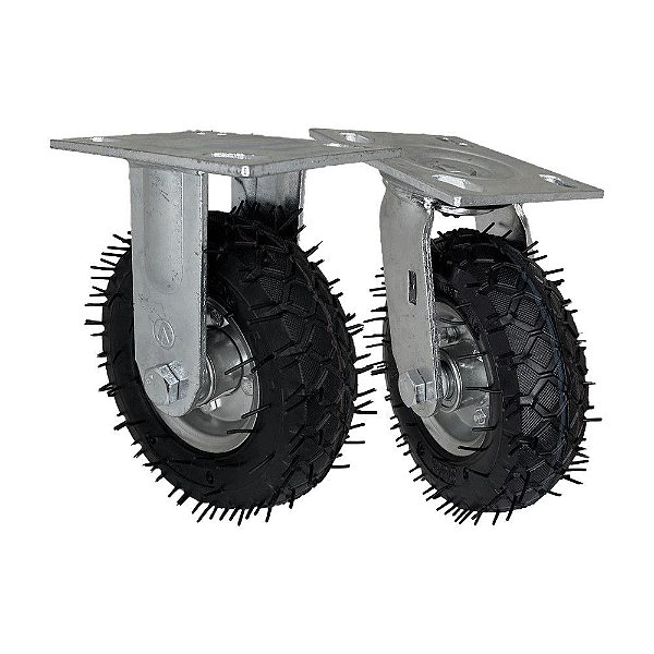 KIT 2 UN RODÍZIO FIXO E GIRATÓRIO PNEUMÁTICO CARGO SPEED 6X2