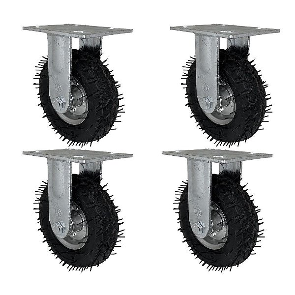KIT 4UN RODÍZIO FIXO PNEUMÁTICO CARGO SPEED 6X2