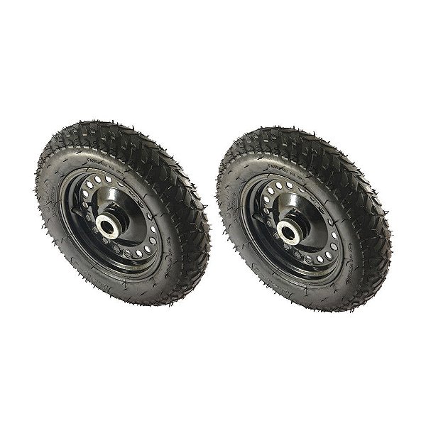KIT 2 UN RODA PNEUM. AJAX 3.50-8 - 2L - ROLAM. 1" CH 1,2mm