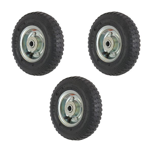 KIT 3 UN RODA PNEUM. AJAX CARGO 2.50-4 - 4L - ROLAM. 3/4"