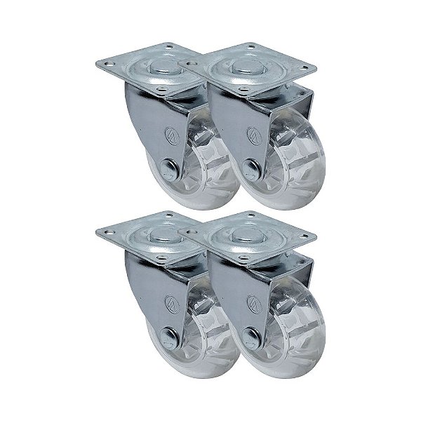 KIT 4 UN RODA RODÍZIO GIRATÓRIO GEL 2 POLEGADAS 50MM MÓVEIS