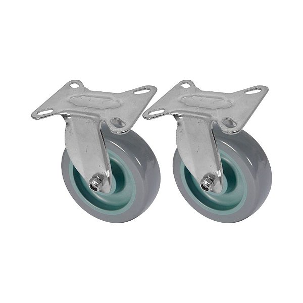 KIT 2 UN RODA RODÍZIO FIXO PVC BP 5 POLEGADAS 130MM MÓVEIS