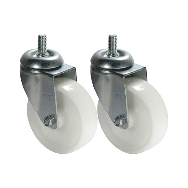 KIT 2 UN RODA RODÍZIO GIRATÓRIO ROSCA NYLON 3 POL 75MM