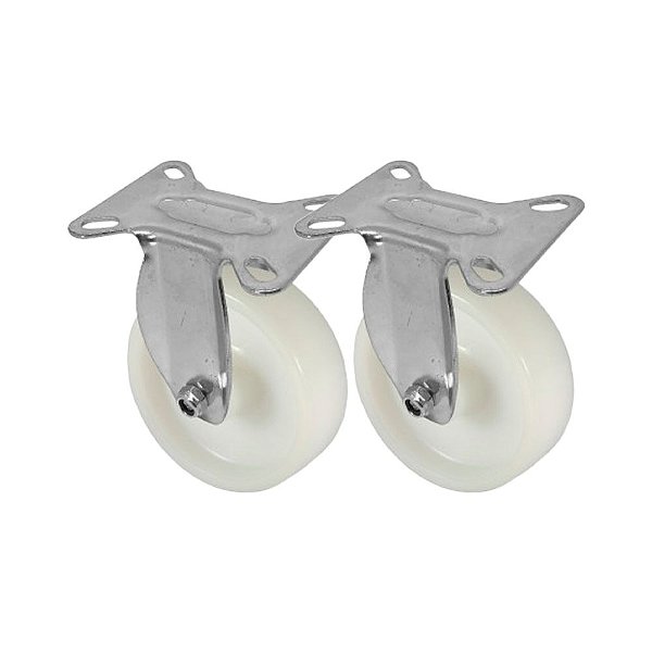 KIT 2 UN RODA RODÍZIO FIXO NYLON 3 POLEGADA 75MM FRIGORÍFICO