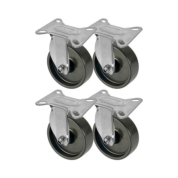 KIT 4 UN RODA RODÍZIO FIXO POLIPROPILENO 4" POLEGADAS PP