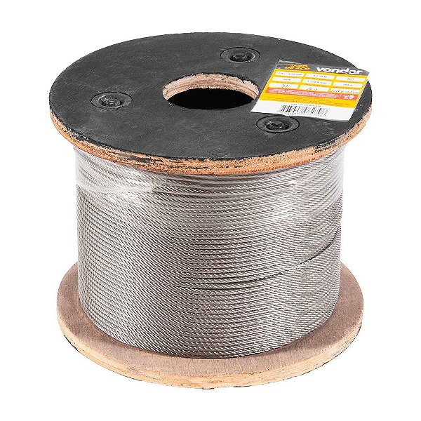 CABO DE AÇO VONDER INOX 6X19m 100M 3,18 mm 1/8”