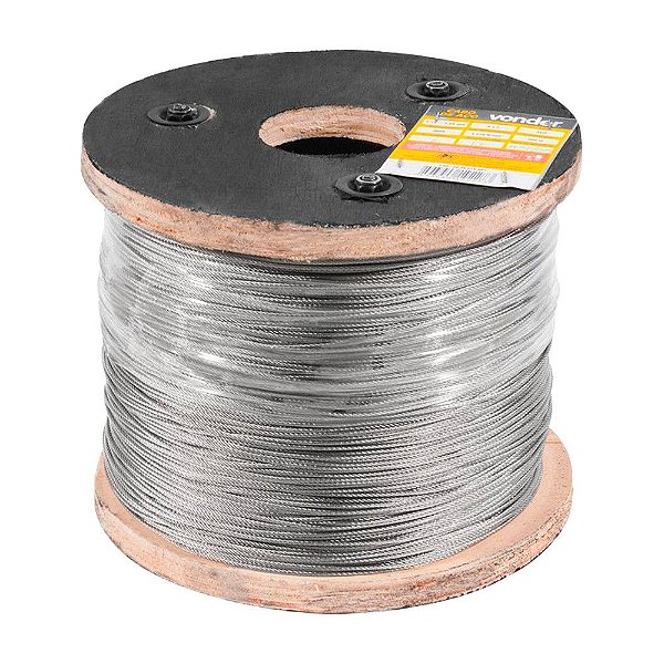 CABO DE AÇO VONDER INOX 6X7 500M 2,38 mm 3/32”