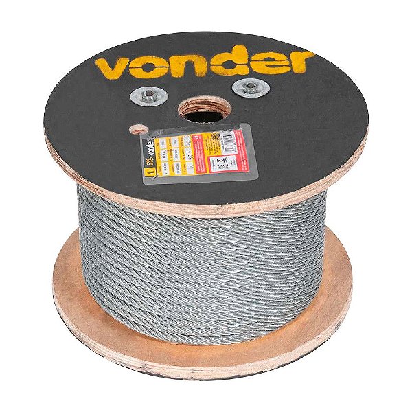 CABO DE AÇO VONDER FIBRA GALVANIZADO 6X19S 100M 9,53 mm 3/8”