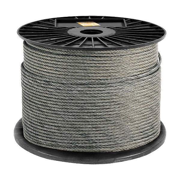 CABO DE AÇO VONDER FIBRA GALVANIZADO 6X19m 500M 3,18mm 1/8”