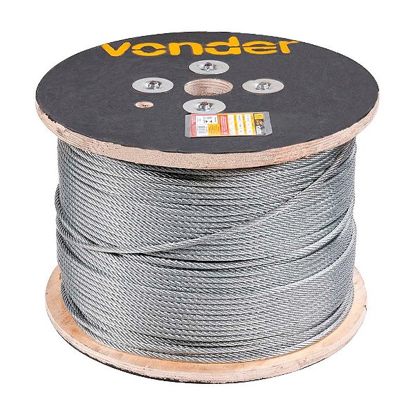 CABO DE AÇO VONDER FIBRA GALVANIZADO 6X7 500M 6,35mm 1/4"