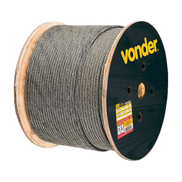 CABO DE AÇO VONDER FIBRA GALVANIZADO 6X7 100M 7,94mm 5/16"