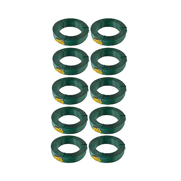 KIT 10 UN ARAME GALVANIZADO REVEST PVC VERDE VONDER1KG BWG16