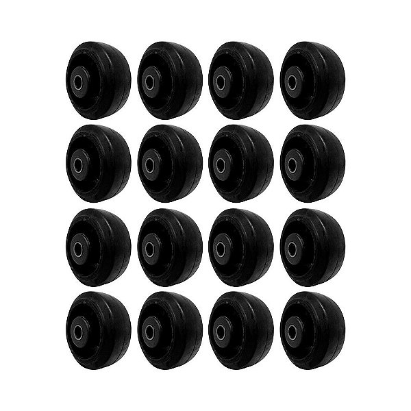 KIT 16 UN RODA BORRACHA MOLDADA 4 POL 150KG P/ RODÍZIO