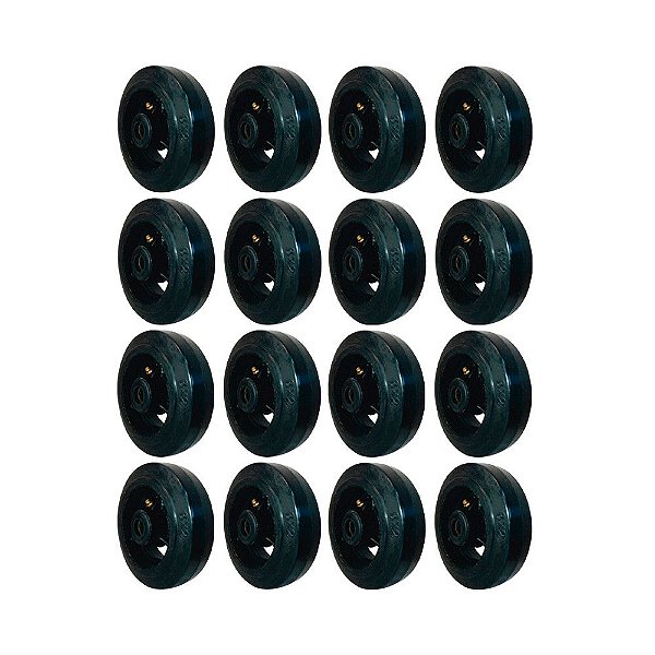 KIT 16 UN RODA BORRACHA MOLDADA 6 POL 220KG P/ RODÍZIO