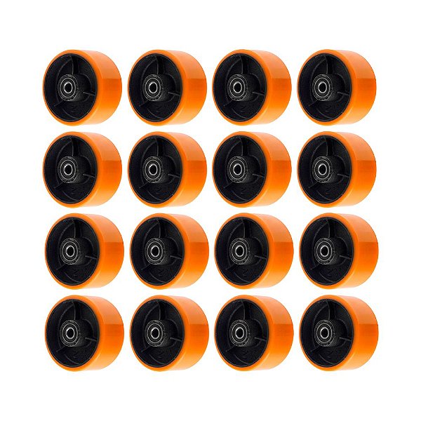 KIT 16 UN RODA POLIURETANO MOLDADO 62PU 6POL 400KG P RODÍZIO