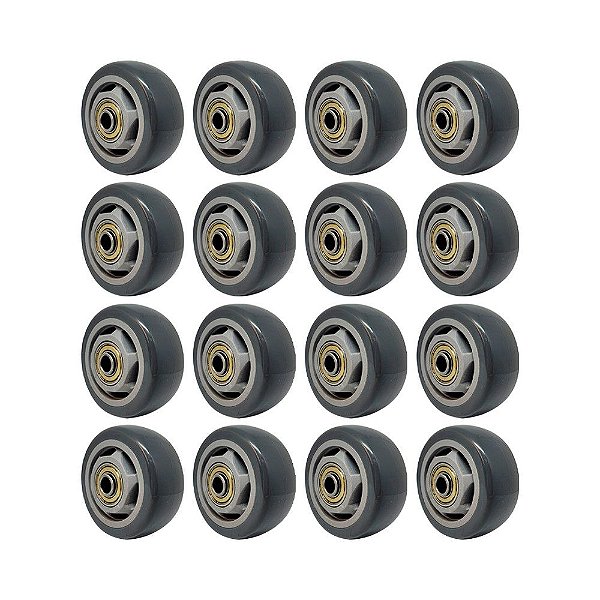 KIT 16 UN RODA PVC CINZA 3 POL 80KG P/ RODÍZIO