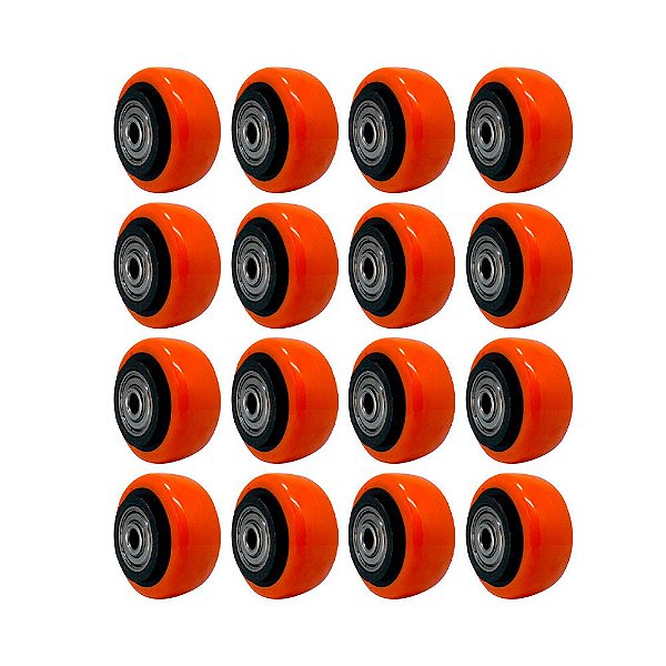 KIT 16 UN RODA PVC LARANJA 2 POL 50KG P/ RODÍZIO