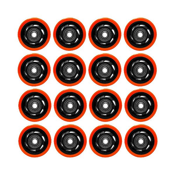 KIT 16 UN RODA PVC LARANJA 3 POL 80KG P/ RODÍZIO
