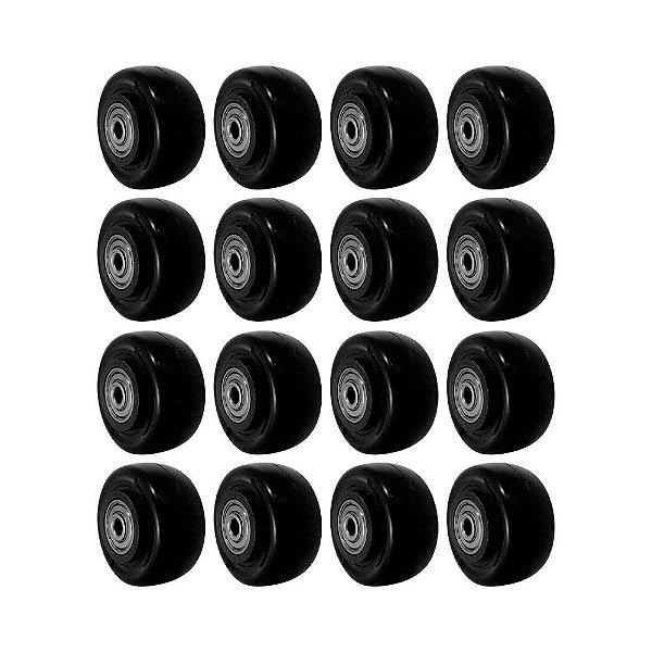 KIT 16 UN RODA PVC PRETO 2 POL 50KG P/ RODÍZIO