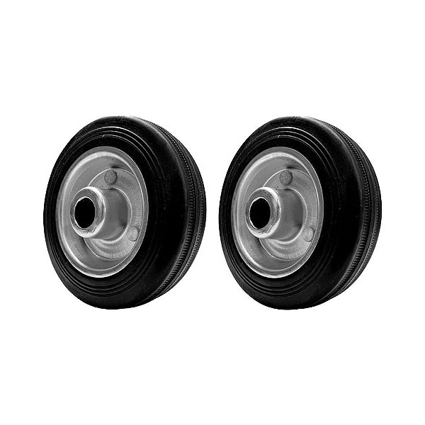 KIT 2 UN RODA 412 MACIÇA BORRACHA 4 POL 60KG P/ RODÍZIO