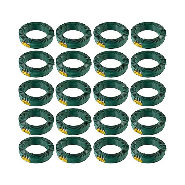 KIT 20 UN ARAME GALVANIZADO REVEST PVC VERDE VONDER1KG BWG20