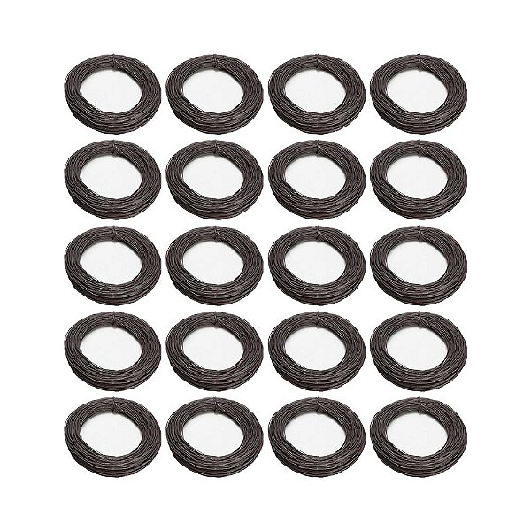 KIT 20 UN ARAME QUEIMADO LISO AJAX 16 BWG ROLO 1KG APROX.59M